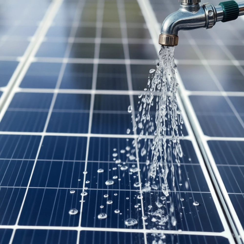 Czy można myć panele fotowoltaiczne wodą z kranu