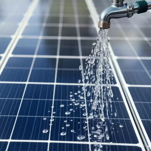Czy można myć panele fotowoltaiczne wodą z kranu