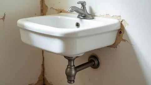 Mocowanie umywalki do ściany starego typu