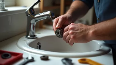 montaż kranu w umywalce